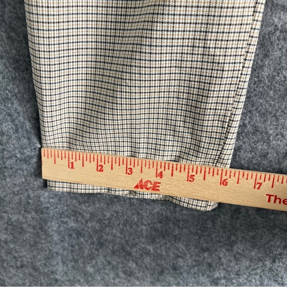 THEORY Treeca Pants Check Viscose Slim Cropped Mid Rise Yellow Plaid Size 6 - Picture 9 of 12